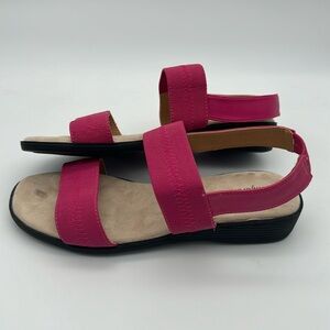 NEW Comfortview Pink Tan Black Slingback Sandals Women's Size 7.5